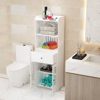 浴室置物架落地卫生间储物厕所马桶边柜防水洗手间收纳架侧柜|白高150正宽50侧宽30百叶双开门带抽屉