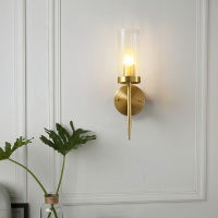 全铜壁灯卧室床头灯现代客厅背景墙北欧轻奢创意过道楼梯壁灯