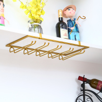 免钉红酒杯架倒挂马克杯架悬挂家用咖啡杯架酒柜摆件通用挂酒杯架|免钉通用长50cm宽22.5cm金色