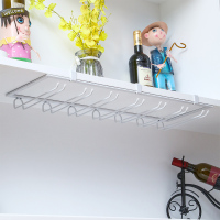 免钉红酒杯架倒挂马克杯架悬挂家用咖啡杯架酒柜摆件通用挂酒杯架|免钉通用长70cm宽22.5cm白色