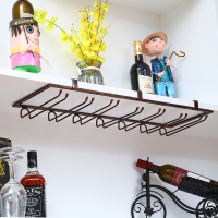 免钉红酒杯架倒挂马克杯架悬挂家用咖啡杯架酒柜摆件通用挂酒杯架|免钉通用长70cm宽22.5cm古铜色