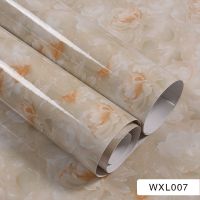 新款仿大理石纹贴纸自粘墙纸厨房防油贴浴室卫生间橱柜灶台面防水|WXL007 60厘米*4米(加厚送工具)