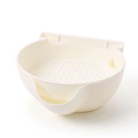 双层水果盘沥水篮家用懒人糖果盘盒创意厨房客厅嗑吃瓜子盘塑料|白色-1个