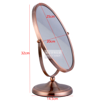 眼镜首饰珠宝店镜子柜台专用双面台式化妆试戴镜子看货镜珠宝道具|金属螺丝支撑无放大003C古铜色高32玻璃20*25cm