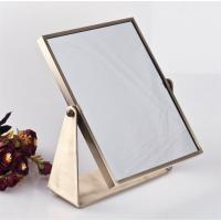 眼镜首饰珠宝店镜子柜台专用双面台式化妆试戴镜子看货镜珠宝道具|方形镜子金属包边-001青古铜色高28玻璃20*25cm