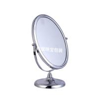眼镜首饰珠宝店镜子柜台专用双面台式化妆试戴镜子看货镜珠宝道具|金属螺丝支撑无放大002A银色高34玻璃20*25cm