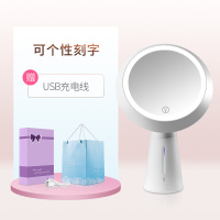智能led化妆镜子台式桌面女生宿舍梳妆台灯补光发光美妆|白色[高清镜面-三色调光-无极调光-赠高档包装手提袋-赠充电线]