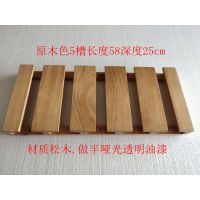 实木酒杯架倒挂悬挂红酒架客厅家用高脚杯架厨房杯子挂架装饰吊架|原木色5槽长58*深25cm松木做透明油漆