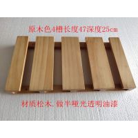 实木酒杯架倒挂悬挂红酒架客厅家用高脚杯架厨房杯子挂架装饰吊架|原木色4槽长47*深25cm松木做透明油漆