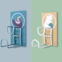 卫生间脸盆挂钩免打孔可爱浴室脸盆架壁挂式盆架神器挂浴盆收纳架|树小懒1个+嘟嘟熊1个脸盆架盒装