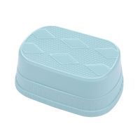 肥皂盒香皂盒带盖沥水卫生间加大肥皂架浴室创意免打孔加厚香皂架|麦秸菱形款[蓝色] 2个装及以上不同颜色请务必联系备注