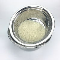 加厚 304不锈钢 沥水盆 漏盆 洗米盆 沥水筛 水果篮 淘米 洗菜盆|36cm特厚漏盆+36cm特厚实盆