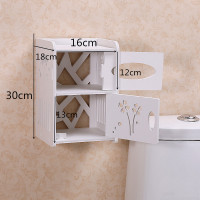 卫生间浴室置物架壁挂厕所洗手间墙上墙面洗漱化妆品杂物收纳架|浴室纸巾盒送粘钩+免钉胶