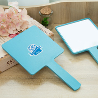 高清手柄化妆镜手拿美容院化妆镜子便携随身牙科复古花边单面小镜|纳米蓝色