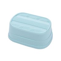 肥皂盒香皂盒带盖沥水卫生间加大肥皂架浴室创意免打孔加厚香皂架|麦秸麻花款[蓝色] [特惠]3个装(店长推荐)