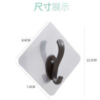 强力粘钩衣帽挂钩衣服粘钩墙上衣帽架挂衣架无痕门后挂衣钩粘贴钩|拉丝银底座黑色钩 10个装[实惠]