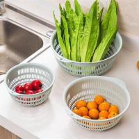镂空洗菜篮蔬菜沥水篮3件套 家用厨房塑料洗菜盆水果收纳篮