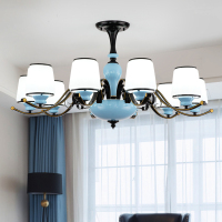 客厅吊灯现代大气欧式陶瓷网红灯式灯具创意餐厅防尘吊灯