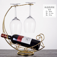 欧式红酒杯架倒挂架子家用葡萄酒杯架现代酒柜酒架红酒架摆件|金色海盗船酒架(不含杯)