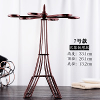 红酒杯架倒挂高脚杯架家用台式葡萄酒杯架免打孔架子创意欧式摆件|7号款巴黎铁塔古铜
