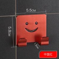 免打孔黏勾挂钩贴强力可爱墙面贴墙上挂钩手机支架托架|红 [标准2个装]