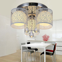 全屋led吸顶灯水晶客厅灯具套餐大气吊灯组合成套灯饰温馨卧室灯|3头卧室灯+彩光+摇控+LED白光