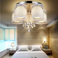 全屋led吸顶灯水晶客厅灯具套餐大气吊灯组合成套灯饰温馨卧室灯|5头卧室灯+彩光+摇控+LED白光