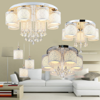全屋led吸顶灯水晶客厅灯具套餐大气吊灯组合成套灯饰温馨卧室灯|套餐四【两室两厅】