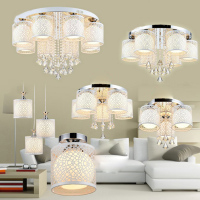 全屋led吸顶灯水晶客厅灯具套餐大气吊灯组合成套灯饰温馨卧室灯|套餐五[三室两厅]