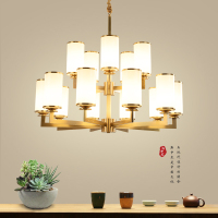 新中式全铜吊灯客厅灯中国风现代大气餐厅灯轻奢吊灯灯具套餐