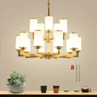 新中式全铜吊灯客厅灯中国风现代大气餐厅灯轻奢吊灯灯具套餐