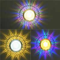 led天花灯彩色水晶射灯3w筒灯客厅过道走廊灯洞灯牛眼灯背景吊顶