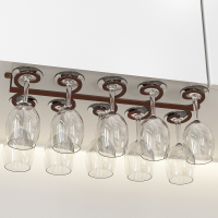 倒挂酒杯架家用酒吧酒杯架厨房勺子架高脚杯架红酒杯架葡萄酒杯架|可挂10杯长45cm宽18cm古铜色