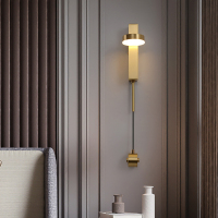 北欧卧室后现代轻奢设计师艺术床头灯具创意客厅旋转调光壁灯