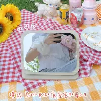 网红木质台式化妆镜宿舍女桌面便携大号学生小镜子折叠家用梳妆镜|木质镜子-横向升级款