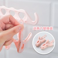 家用免打孔衣架袜子晾晒架可折叠挂衣夹子神器卫生间墙上内衣挂钩