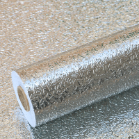 家用厨房防油贴纸防潮铝箔纸防水墙贴耐高温自粘墙纸壁橱柜灶台面|银色橘皮纹[宽30cm] 8米长[赠美工刀+刮板]