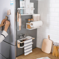 磁吸冰箱置物架免打孔多功能厨房用品用具纸巾挂架冰箱侧面收纳架