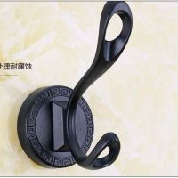 黑色北欧挂钩壁挂鞋柜衣帽钩玄关墙壁衣柜挂衣钩美式免打孔钉单个|黑色圆形镂空钩 免打孔+打孔(两用安装)