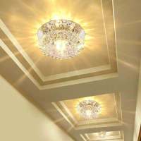 led水晶射灯过道灯嵌入式彩色玄关灯走廊背景墙吊顶客厅灯天花灯