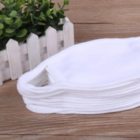 60个三层纯棉针织棉布口罩透气防风沙防晒保暖男女加厚薄款白