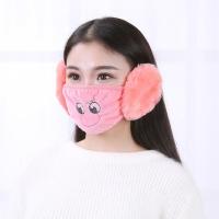 买二送手套韩版保暖防尘女口罩男纯棉儿童带耳罩冬二合一毛绒耳套