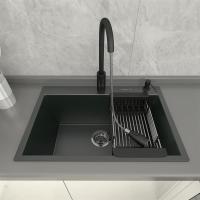 水槽单槽大纳米304不锈钢黑色台下家用厨房洗菜盆洗碗池子