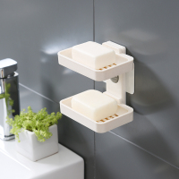免打孔卫生间浴室置物架壁挂式沐室收纳神器放沐浴露架子厕所镜前|双层皂盒