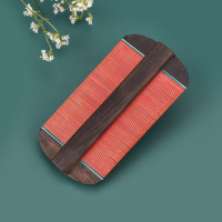 老式手工篦子【楠竹齿-染色】|篦子虱子梳超密齿去头屑儿童梳子老式去虱卵加密除头刮头发头虱蓖