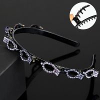 水钻刘海固定发箍紫罗兰|刘海固定神器造型编织发箍发夹顶夹夹碎发带齿防滑编发头箍夹头发