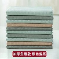 25X25cm【小号切边款】 加厚10条装【装】|擦玻璃不留痕抹布毛巾吸水不掉毛无水印鱼鳞布洗碗擦桌厨房清洁布