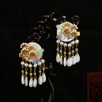 贝壳猫眼金色|女宝宝头饰女童古装超仙发饰手工儿童发卡配饰夹子古风苏发夹