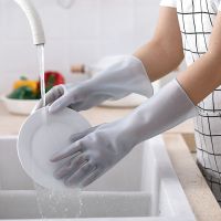 88夫人御用常规-蓝色 M码【1双装】|厨房洗碗手套加厚耐用型防水清洁家务女洗衣薄款加长手套加绒手套