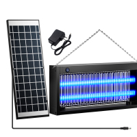 黑色高配|充电灭蚊灯+太阳能板|太阳能灭蚊灯户外防水庭院花园驱蚊蝇杀虫灯室外充电击灭蚊子神器